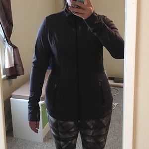 Fitted zip-up athletic jacket